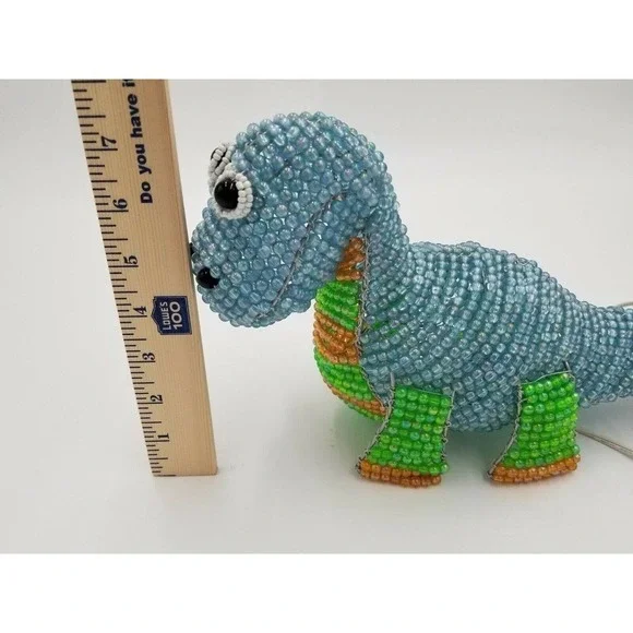 Dinosaur Hand-Crafted Beaded Night Light Lamp Kids plug in